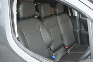 Peugeot Partner MK2 Front Tailored Seat Covers Black OEM Vinyl Leatherette MY 08-18