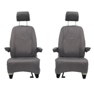 Volkswagen (VW) Transporter Shuttle Fully Tailored Waterproof Front Set Seat Covers 2009-2014 Heavy Duty Left Hand Drive Grey