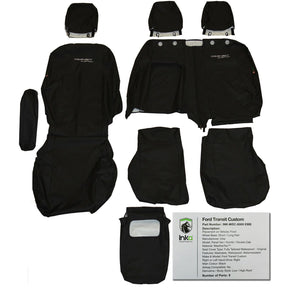 INKA Tailored Ford Transit Custom Waterproof Front Seat Covers Embroidery - MY 2012-2023 [Choice of 2 colours]