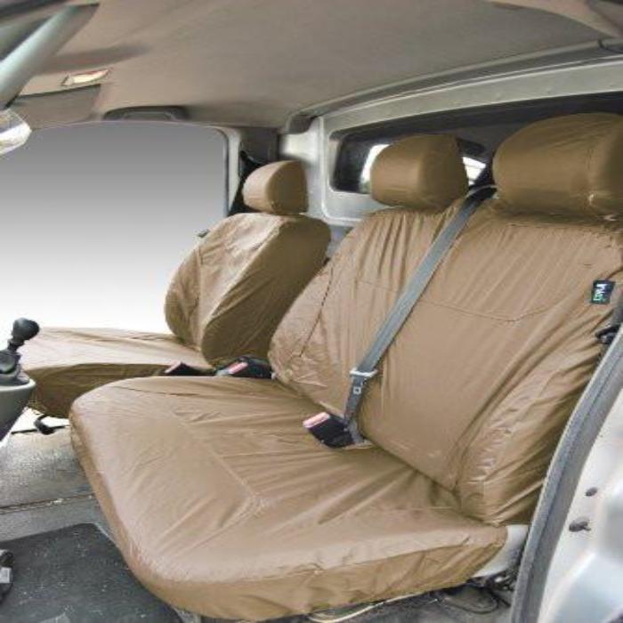 Renault Traffic Panel Van Tailored Waterproof Front Row Set Seat Covers 2003 Onwards Heavy Duty Right Hand Drive Beige