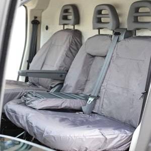 Citroen Relay Fully Tailored Inka Waterproof Front Single & Double Seat Covers 2006 - 2016 Heavy Duty Right Hand Drive Grey
