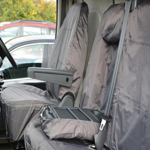 Peugeot Boxer Fully Tailored Inka Waterproof Front Single & Double Seat Covers 2006 - 2016 Heavy Duty Right Hand Drive Grey