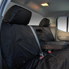 Load image into Gallery viewer, Nissan Navara Tekna Fully Tailored Waterproof Rear Set Seat Covers 2005 Onwards Heavy Duty Right Hand Drive Black
