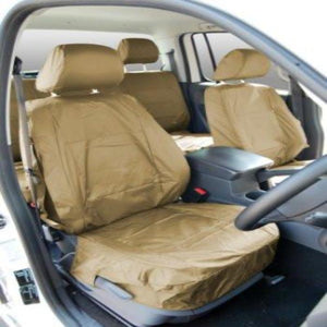 Volkswagen (VW) Amarok Fully Tailored Waterproof Front Set Seat Covers 2011-2013 Onwards Heavy Duty Right Hand Drive Beige