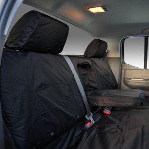 Nissan Navara Acenta Fully Tailored Waterproof Rear Set Seat Covers 2005 Onwards Heavy Duty Right Hand Drive Black