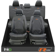 Load image into Gallery viewer, VW CADDY MAXI LIFE KOMBI INKA TAILORED WATERPROOF SEAT COVERS R-LINE EMBROIDERY [Choice of 3 Colours]
