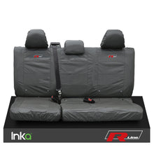 Load image into Gallery viewer, VW CADDY MAXI LIFE KOMBI INKA TAILORED WATERPROOF SEAT COVERS R-LINE EMBROIDERY [Choice of 3 Colours]
