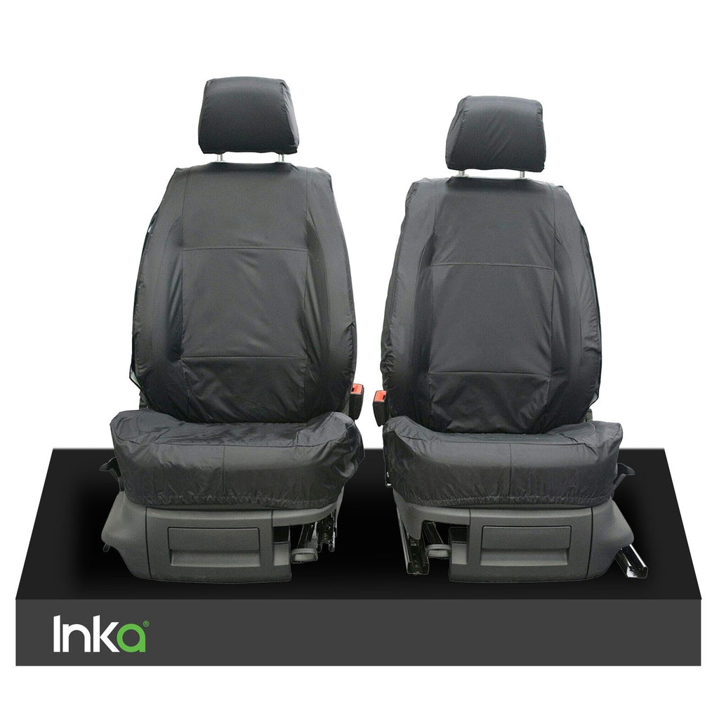 VW CADDY MK3 & 4 INKA TAILORED WATERPROOF GREY SEAT COVERS R-LINE EMBROIDERY (CHOICE OF 3 COLOURS) MODEL YEARS 2010 - 2020