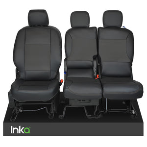 Peugeot Partner MK2 Front Tailored Seat Covers Black OEM Vinyl Leatherette MY 08-18