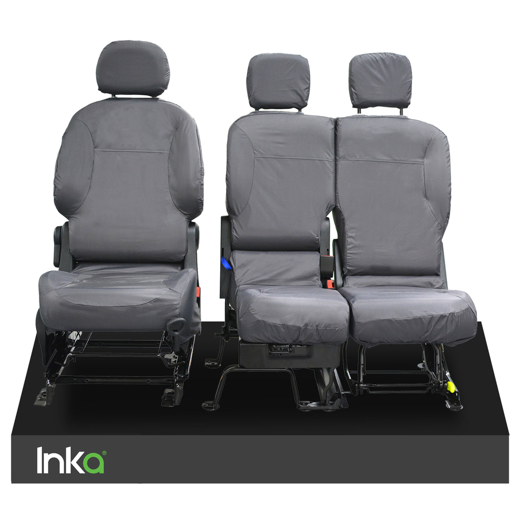 Peugeot-Partner Front Row 1+2  Waterproof Seat Covers GREY MY2008+