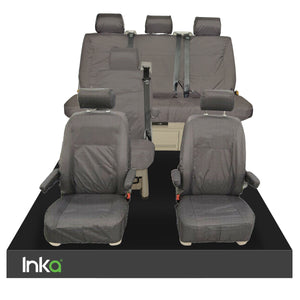 VW California Ocean/Coast/Surf T5.1,T6,T6.1 Front Rear Tailored Seat Covers With ISOFIX Grey