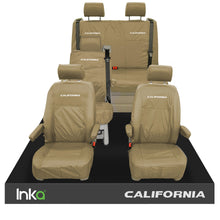 Load image into Gallery viewer, VW California Ocean/Coast/Beach T5.1,T6,T6.1 Front Rear Tailored Seat Covers Beige
