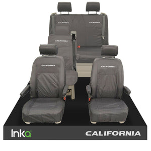 VW CALIFORNIA OCEAN/COAST/BEACH/SURF T5.1,T6,T6.1 FRONT REAR TAILORED SEAT COVERS WITH ISOFIX GREY