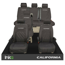 Load image into Gallery viewer, VW California Ocean/Coast/Beach/Surf T5.1,T6,T6.1 Front Rear Tailored Seat Covers With ISOFIX Black
