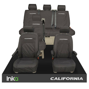 VW California Ocean/Coast/Beach T5.1,T6,T6.1 Front Rear Tailored Seat Covers With ISOFIX Black