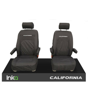 VW California Ocean/Coast/Beach T5.1,T6,T6.1 Front Rear Tailored Seat Covers With ISOFIX Black