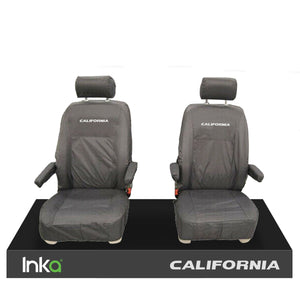 VW CALIFORNIA OCEAN/COAST/BEACH/SURF T5.1,T6,T6.1 FRONT REAR TAILORED SEAT COVERS WITH ISOFIX GREY
