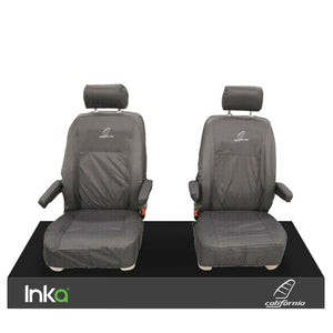 VW California Ocean/Coast/Beach/Surf T5.1,T6,T6.1 Front Rear Tailored Seat Covers With ISOFIX Grey