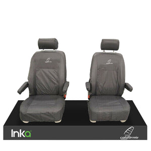 VW California Ocean/Coast/Beach/Surf T5.1,T6,T6.1 Front Rear Tailored Seat Covers With ISOFIX Grey