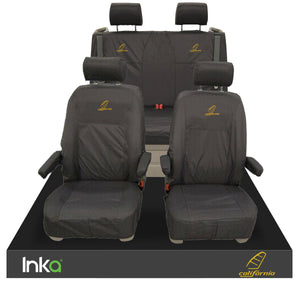 VW CALIFORNIA OCEAN/COAST/BEACH T5.1,T6,T6.1 FRONT REAR TAILORED SEAT COVERS WITH ISOFIX BLACK
