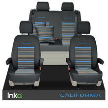 Load image into Gallery viewer, VW California T6.1, T6, T5.1, T5 Ocean, Coast, Beach SE Tailored Lifestyle Seat Covers, Second Skin Takato Grey
