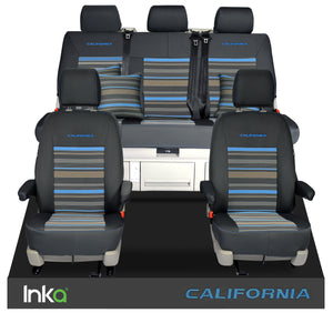 VW California T6.1, T6, T5.1, T5 Ocean, Coast, Beach SE Second Skin Takato Anthracite Tailored Seat Cover Set 1+1 & Triple set