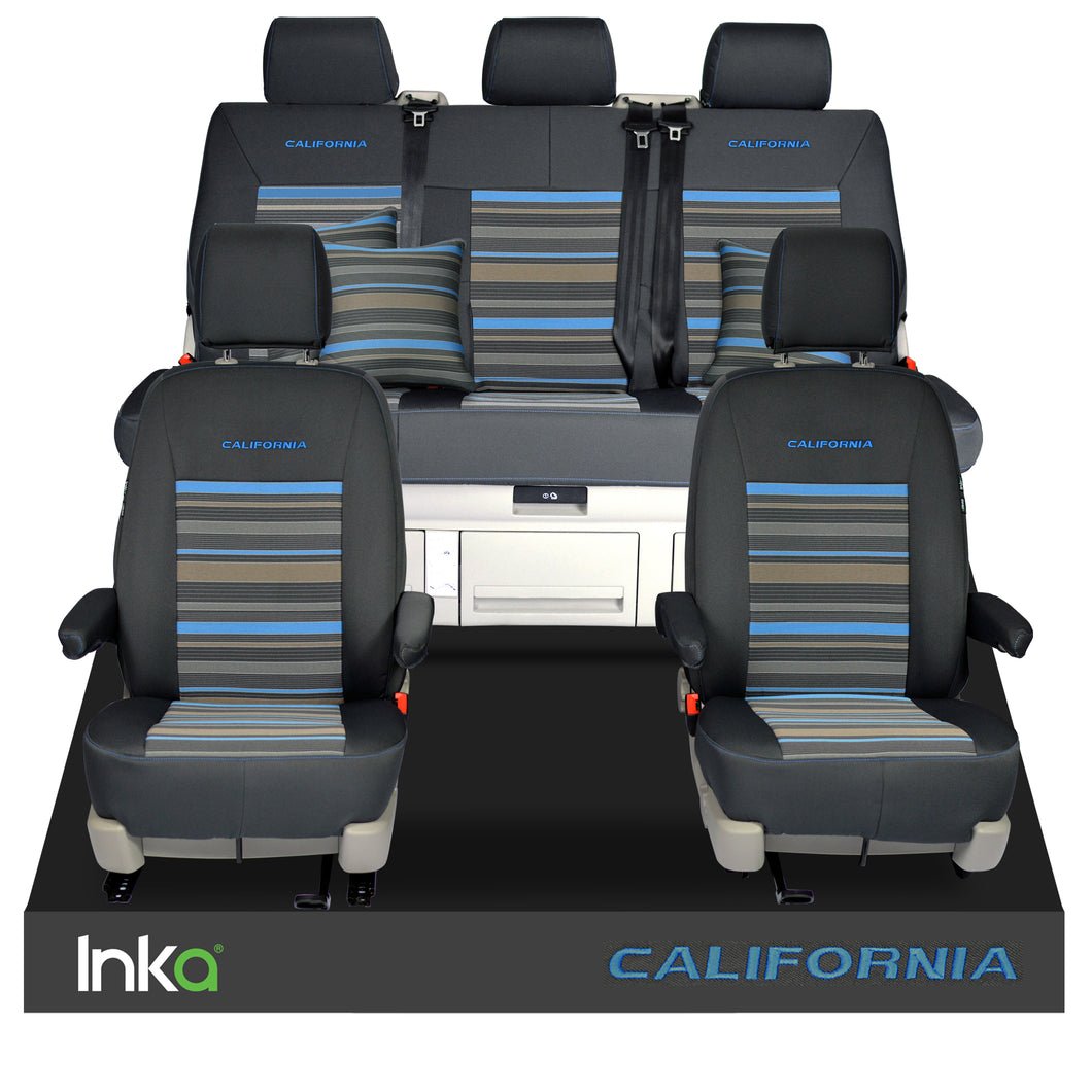 VW California T6.1, T6, T5.1, T5 Ocean, Coast, Beach SE Second Skin Takato Anthracite Tailored Seat Cover Set 1+1 & Triple set