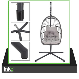 Hanging Rattan Swing Patio Garden Egg Chair Weave With Cushion In Outdoor Deck