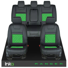 Load image into Gallery viewer, Ford Ranger T6 Front &amp; Rears INKA Tailored Seat Covers Black Bentley Diamond Quilt Alcantara Look MY-2011+ ( Choice of 6 Colours )
