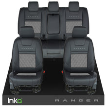 Load image into Gallery viewer, Ford Ranger T6 Front &amp; Rears INKA Tailored Seat Covers Black Bentley Diamond Quilt Alcantara Look MY-2011+ ( Choice of 6 Colours )
