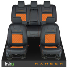 Load image into Gallery viewer, Ford Ranger T6 Front &amp; Rears INKA Tailored Seat Covers Black Bentley Diamond Quilt Alcantara Look MY-2011+ ( Choice of 6 Colours )

