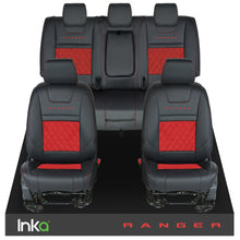 Load image into Gallery viewer, Ford Ranger T6 Front &amp; Rears INKA Tailored Seat Covers Black Bentley Diamond Quilt Alcantara Look MY-2011+ ( Choice of 6 Colours )

