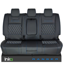 Load image into Gallery viewer, Ford Ranger T6 INKA Rear Tailored Seat Covers Black Bentley Diamond Quilt - MY-2011+ ( Choice of 6 Colours )
