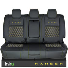 Load image into Gallery viewer, Ford Ranger T6 INKA Rear Tailored Seat Covers Black Bentley Diamond Quilt - MY-2011+ ( Choice of 6 Colours )
