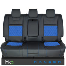 Load image into Gallery viewer, Ford Ranger T6 Rear INKA Tailored Seat Covers Black Bentley Diamond Quilt Alcantara Look MY-2011+ ( Choice of 6 Colours )
