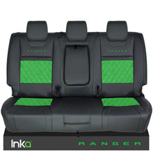 Load image into Gallery viewer, Ford Ranger T6 Rear INKA Tailored Seat Covers Black Bentley Diamond Quilt Alcantara Look MY-2011+ ( Choice of 6 Colours )
