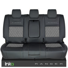 Load image into Gallery viewer, Ford Ranger T6 Rear INKA Tailored Seat Covers Black Bentley Diamond Quilt Alcantara Look MY-2011+ ( Choice of 6 Colours )
