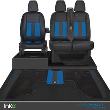 Load image into Gallery viewer, Ford Transit Custom INKA Front Striped Tailored Seat Covers &amp; Matching Tailored Floor Mat MY 2012+ ( 6 COLORS )
