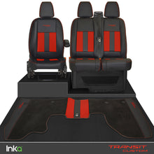 Load image into Gallery viewer, Ford Transit Custom INKA Front Striped Tailored Seat Covers &amp; Matching Tailored Floor Mat MY 2012+ ( 6 COLORS )
