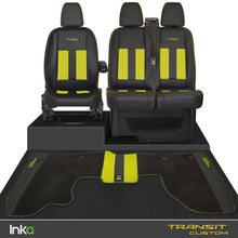 Load image into Gallery viewer, Ford Transit Custom INKA Front Striped Tailored Seat Covers &amp; Matching Tailored Floor Mat MY 2012+ ( 6 COLORS )
