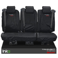 Load image into Gallery viewer, Ford Transit Custom Crew Cab Rear Tailored Waterproof Seat Covers Embroidery Black [Choice Of 6 Colours]
