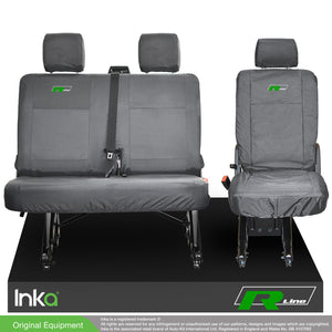VW Transporter T6.1,T6,T5.1 Kombi Van Inka Rear 2+1 Waterproof Seat Covers Grey