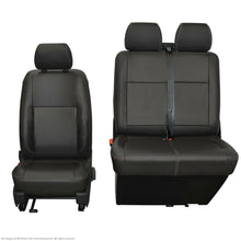 Load image into Gallery viewer, VW Transporter T6.1, T6 &amp; T5.1 INKA Tailored Front Seat Covers Black Matt Leatherette with NO AR [Choice of 7 colours]
