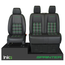 Load image into Gallery viewer, Mercedes Benz Sprinter MK2 Front 1+2 INKA Tailored GTi Tartan Seat Covers MY 2006-17 ( Choice of 6 Colours )
