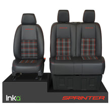 Load image into Gallery viewer, Mercedes Benz Sprinter MK3 Front 1+2 INKA Tailored GTi Tartan Seat Covers MY 2018-22
