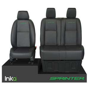 Mercedes Benz Sprinter MK2 INKA OEM Leatherette Tailored Front Seat Covers Black MY-2006-17 (Choice of  Colours )