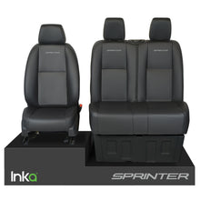 Load image into Gallery viewer, MERCEDES BENZ SPRINTER MK3 INKA OEM LEATHERETTE TAILORED FRONT SEAT COVERS SET BLACK MY-2018-22 (VS30 MK3) - 7 Colours
