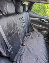 Load image into Gallery viewer, Nissan Qashqai Fully Tailored Waterproof 2nd Row Rear Set Seat Covers 2010 Onwards Heavy Duty Right Hand Drive Black
