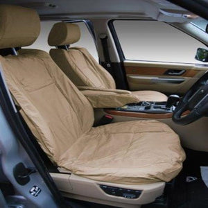Range Rover Sport Front Seats With DVD Headrest Inka Fully Tailored Waterproof Seat Cover 2005-2013 Beige