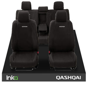NISSAN QASHQAI - 1st Row 1+1 & 2nd Row 2+1 - 60/40 Rear With Centre Armrest - Model Year 2013-2016 WITH QASHQAI EMB (Available In 2 Colours)